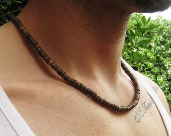 Mens beaded necklace,Surfer necklace, Coco shell beads surfer necklace,Mens necklace,Wooden bead necklace,Beach necklace,Bohemian necklace