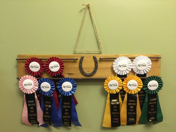 2.5ft Horseshow Ribbon Rack Wooden Ribbon Display by BitsNBurlap