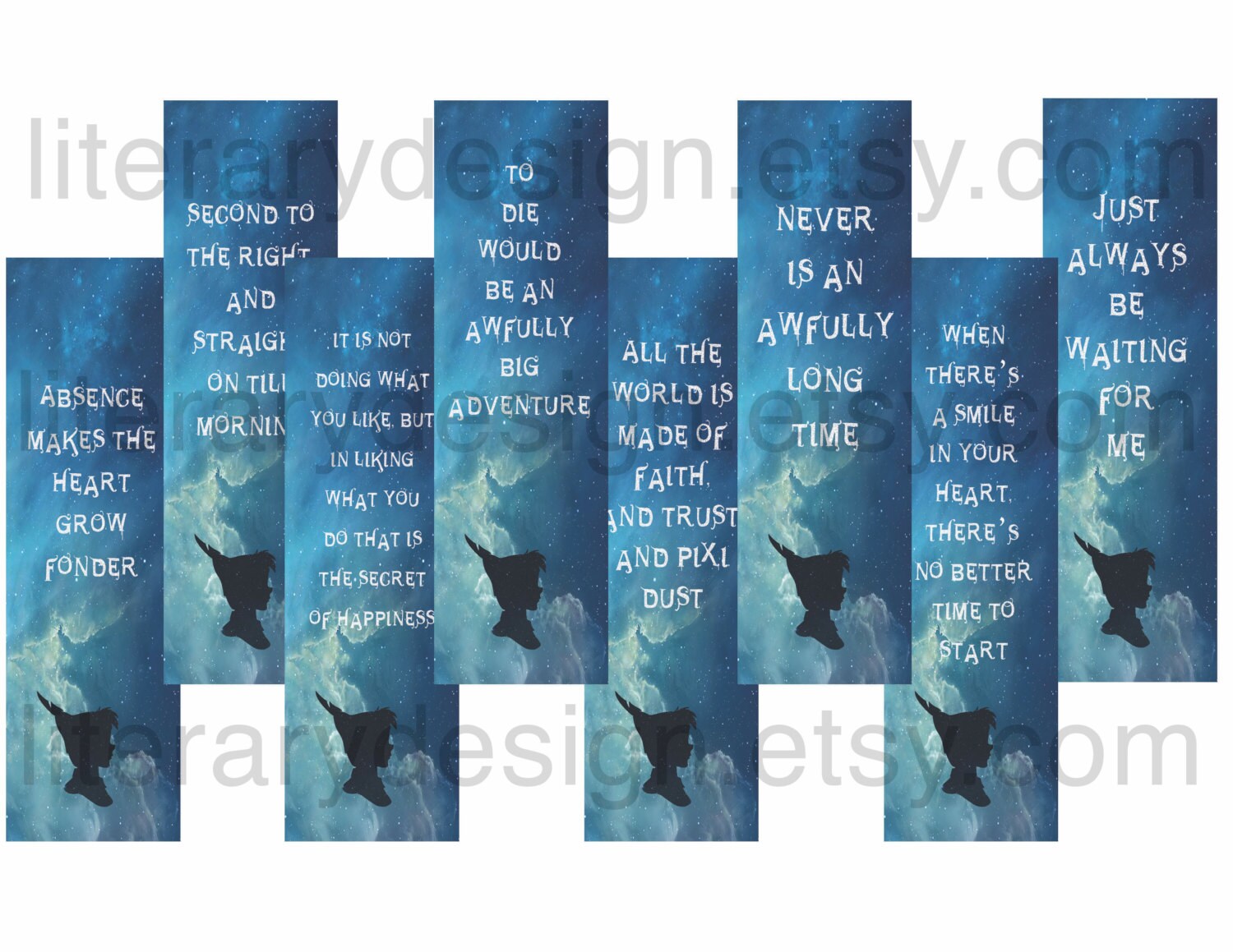 Peter Pan Printable Bookmarks J.M. Barrie Downloadable