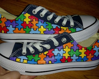 Autism Awareness Painted Sneakers