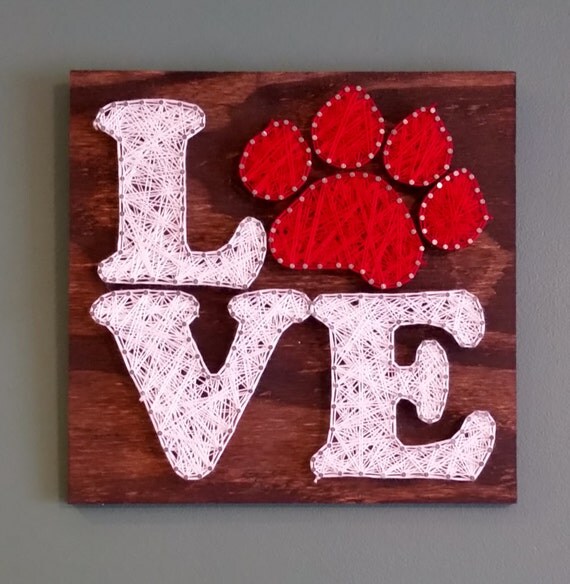 Paw Print LOVE String Art Sign Made to Order