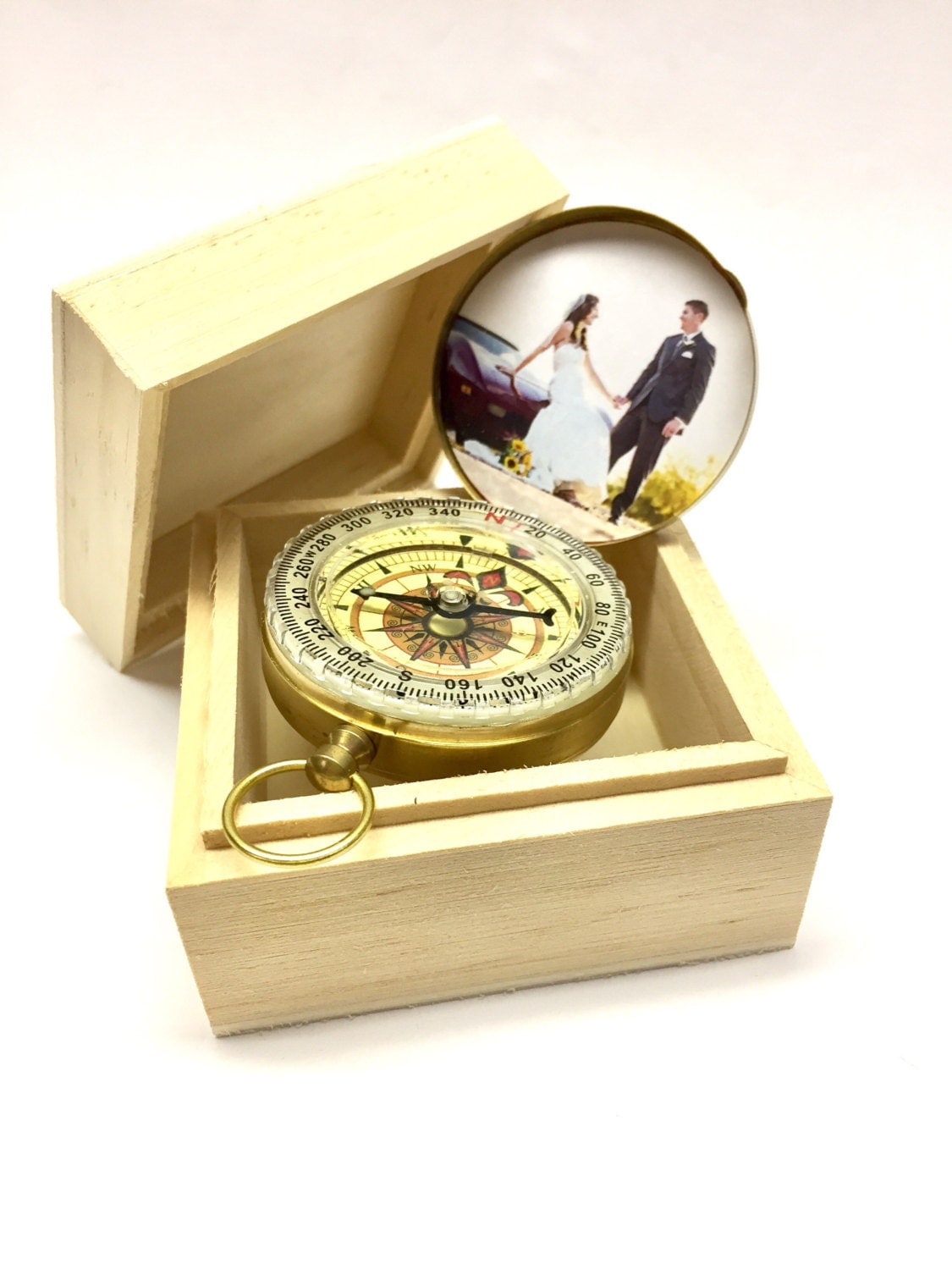 CUSTOM Engraved Compass personalized engraved compass. Front