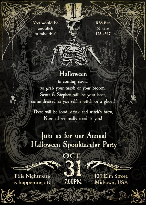 Scary Halloween Party Invitations Templates 10