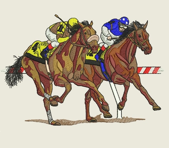 Horse Racing Embroidery Design by Sx3Embroidery on Etsy