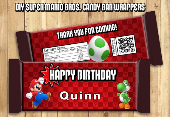 Super Mario Candy Bar Wrappers Download by InstaBirthday on Etsy