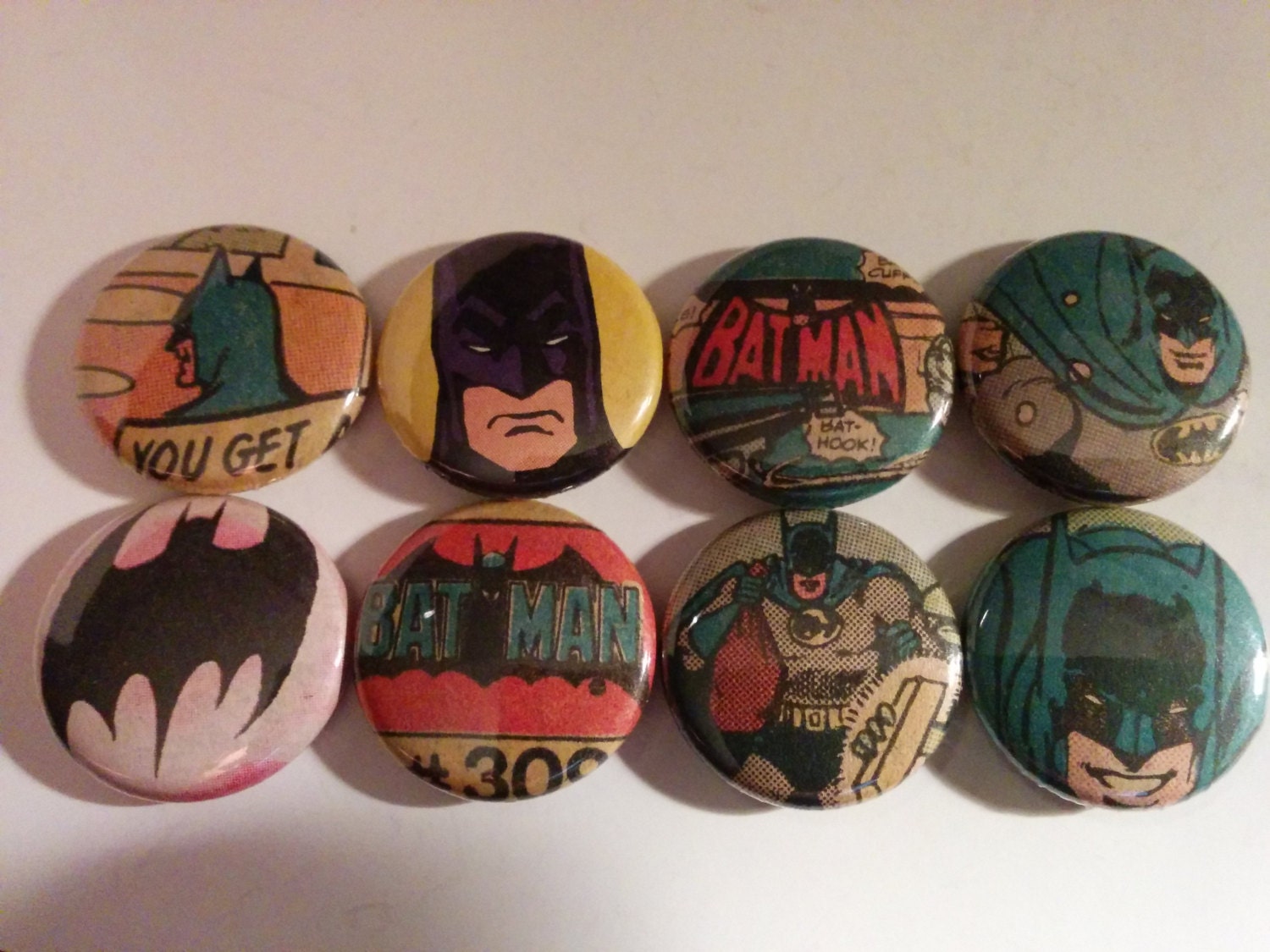 Batman 8 Pins Comic Button Set 1 Classic DC Comics Bruce by mfpins