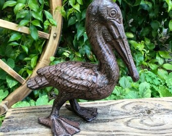 Small Cast Iron Pelican Garden Ornament