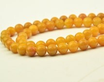 Natural Yellow Jasper Stone Beads - 6mm Round, Elephant Skin, Jewelry Making (15+ Lots)