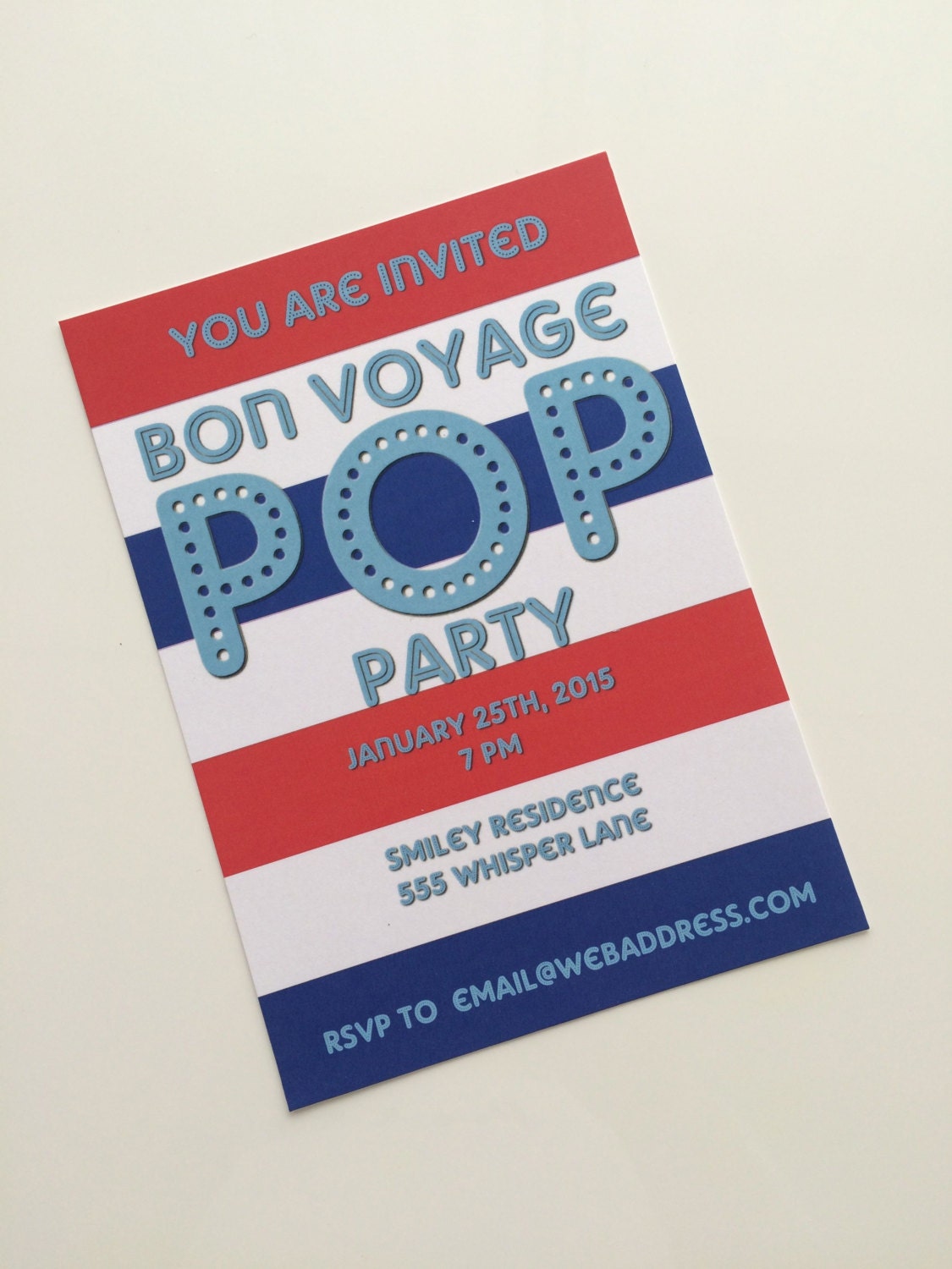 Bon Voyage Party Invitation Going Away Party by GetOutsidetheBox