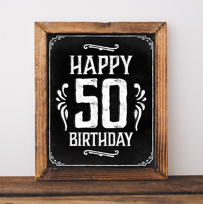 Birthday sign printable. 50th birthday party decorations. 50th