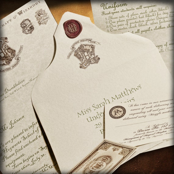 Hogwarts Acceptance Letter / Personalized by BookBathandBeyond