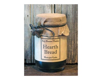 Primitive Candle, Country Candle, Rustic Candle, Hearth Bread Scented Jar Candle