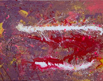 Large Abstract Acrylic Painting on Canvas, Contemporary Art
