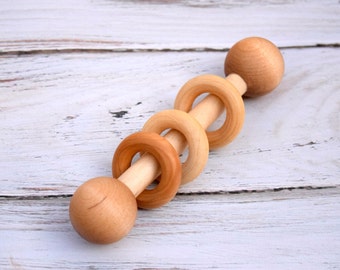 Baby Rattle, Wooden Rattle, Organic Baby Toy, Wooden Baby Toy, Eco Friendly Baby Toy, Montessori Rattle, Wood Baby Rattle, Baby Shower Gift