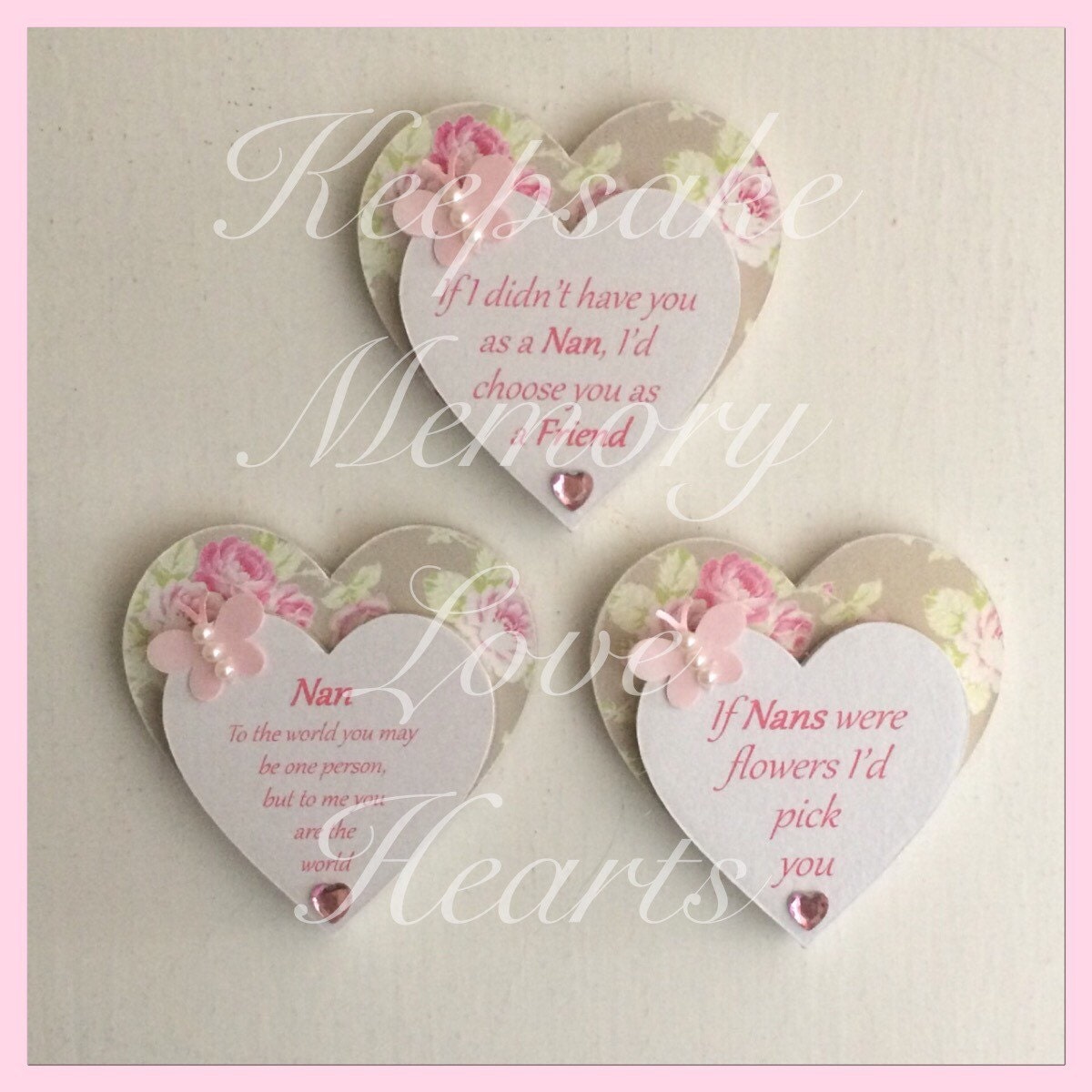 gift for nan wooden heart magnet set of 3 gift for nan wooden heart magnet set of 3