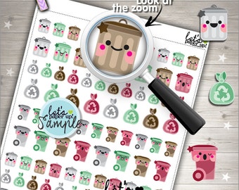 60%OFF - Garbage Stickers, Printable Planner Stickers, Trash Can Garbage, Kawaii Stickers, Planner Accessories, Printable Stickers, DIY