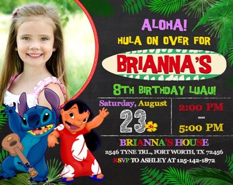 Lilo and Stitch Invitation, Lilo and Stitch Birthday, Lilo and Stitch Party