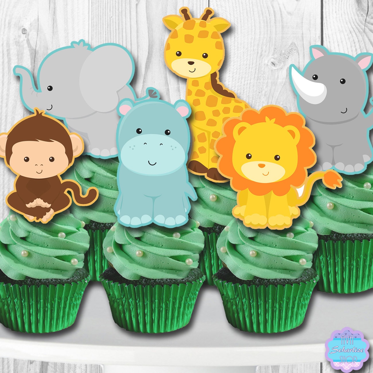 Jungle Safari Animals Cupcake Toppers Cupcake Picks DIGITAL
