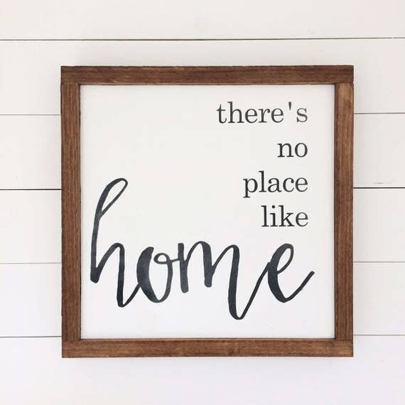 14x14 There's No Place Like Home Wood Sign