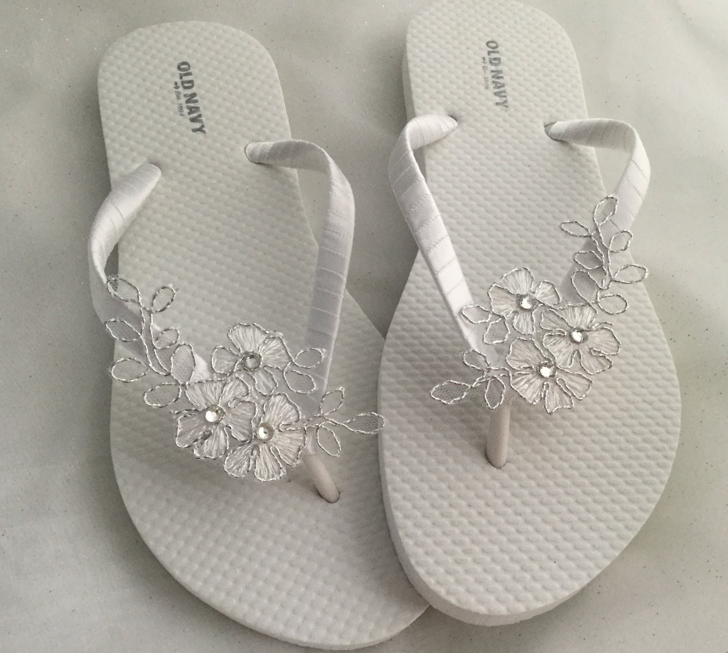 Bridal Flip Flops White Lace Flip Flops Bridal Sandals