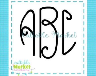 EXCLUSIVE Lilly Circle Monogram Font SVG DXF and Jpg
