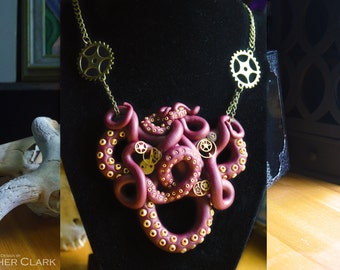 Steampunk Tentacle Statement Necklace
