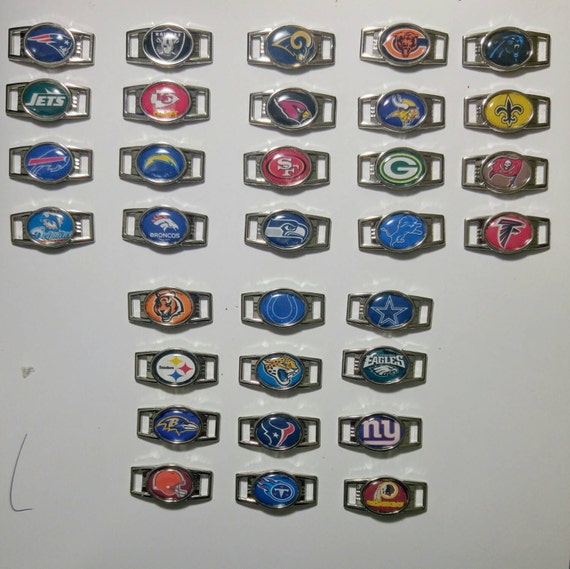 Nfl Shoelace charms. All 32 team set. by Smileys2727 on Etsy