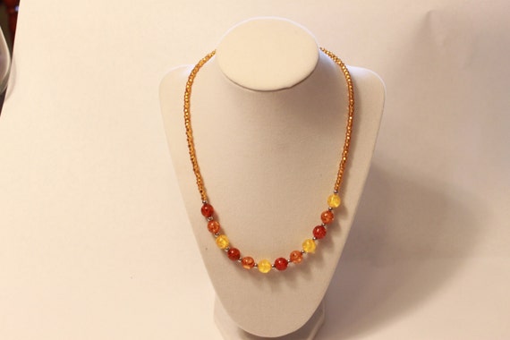 Autumn Colors Glass Bead Necklace