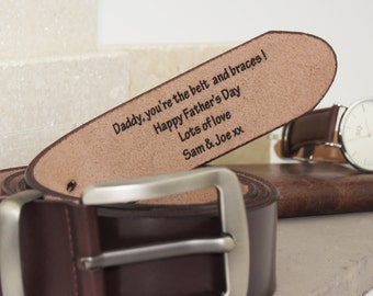 Personalised Men's Leather Belt-personalised leather belt for men-men's leather belt engraved with personal message-gift for dad-men's gift