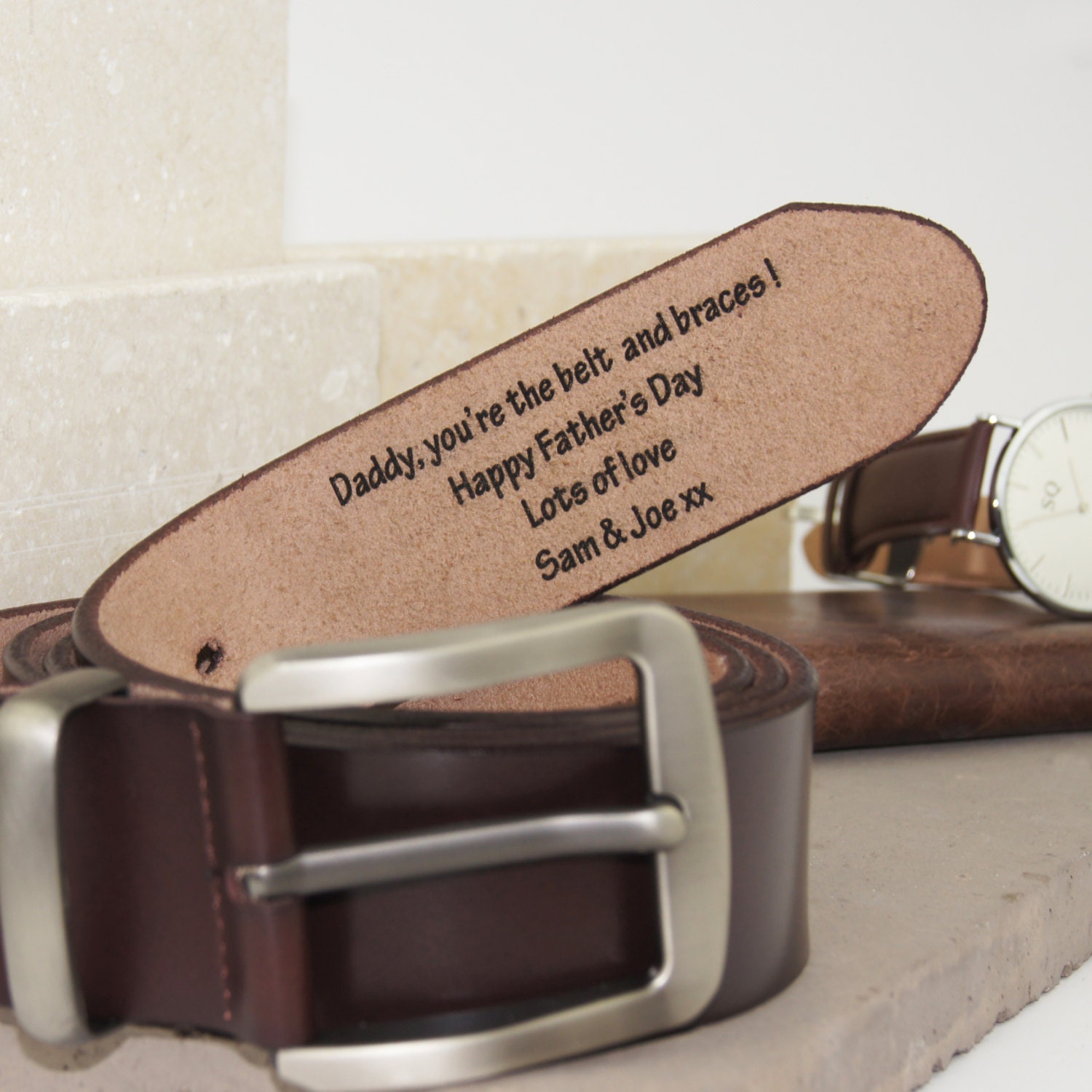 Personalised Men's Leather Belt-personalised leather belt for men-men's leather belt engraved with personal message-gift for dad-men's gift