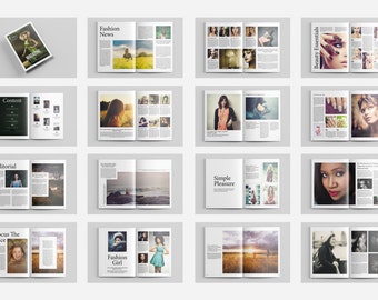 Photography Magazine Template 32 pages | Photography Brochure Template | Fashion Lookbook | InDesign Template |