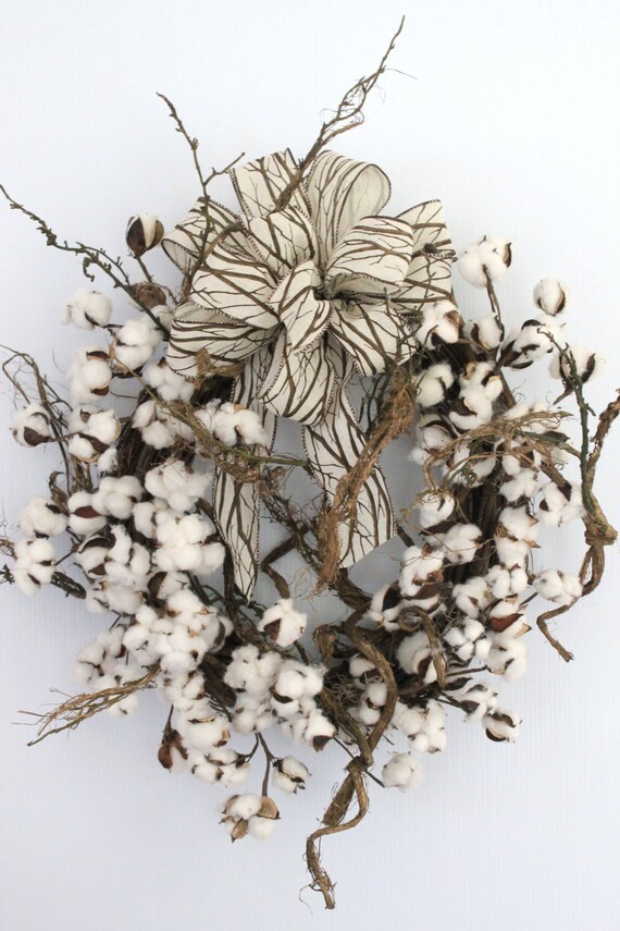 Unique Cotton Wreath Cotton Boll Wreath Raw Cotton Bolls