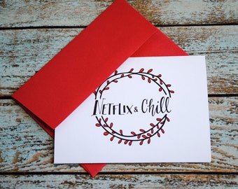Netflix and Chill Blank Funny Greeting Card