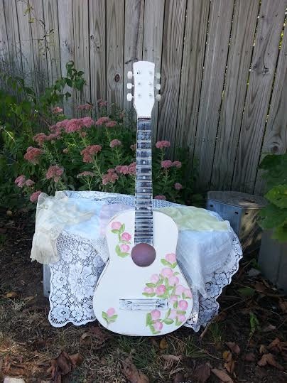 childs guitar hand painted guitar shabby chic decor childs guitar hand painted guitar shabby chic decor