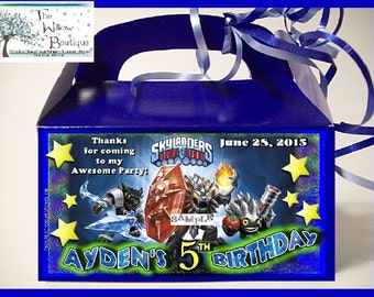 SKYLANDER Trap Team Birthday Goody Favor Box Personalized with any name and date