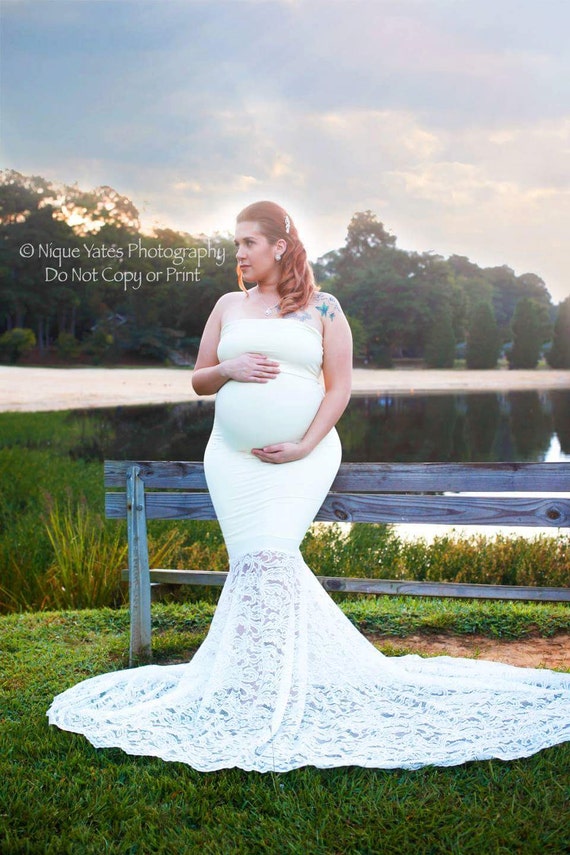 Rental Lace Maternity Gown Rent Maternity Dress by SewBiasCouture