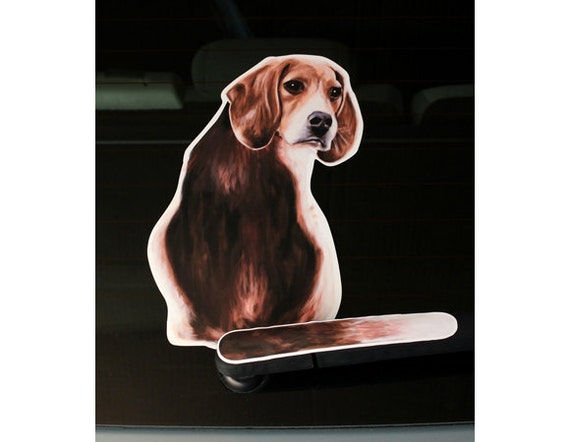 Beagle dog rear window wiper wagging tail sticker