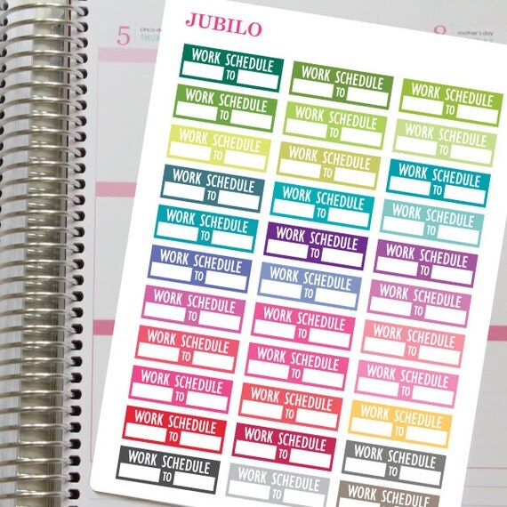 free printable work schedule stickers
