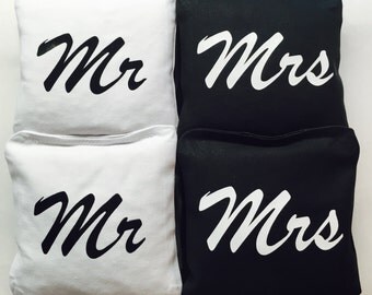 8 Mr & Mrs Wedding Cornhole Bags