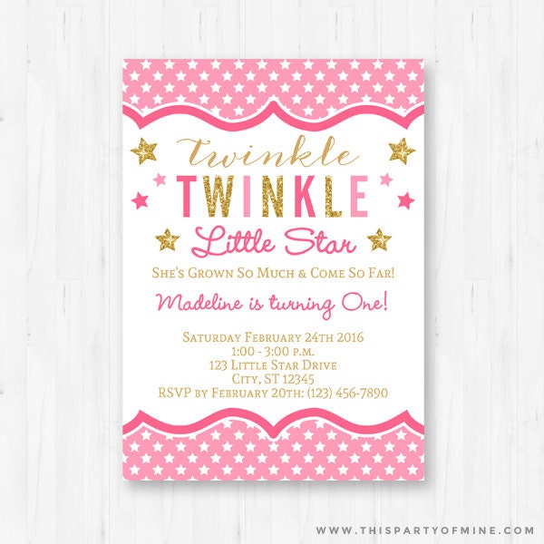 Twinkle Twinkle Little Star Invitation Template 6