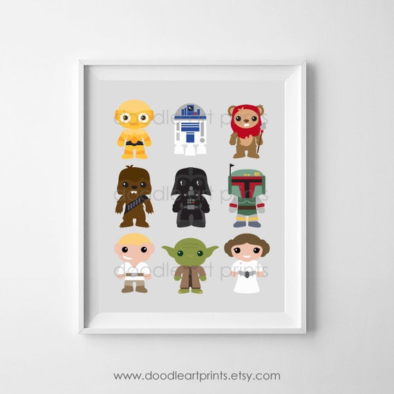  Star  Wars Art Print Nursery Art Print in by DoodleArtPrints