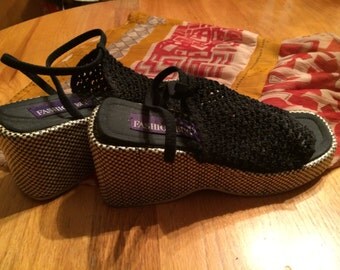 Vintage Wedge Sandals, Size 8 1/2