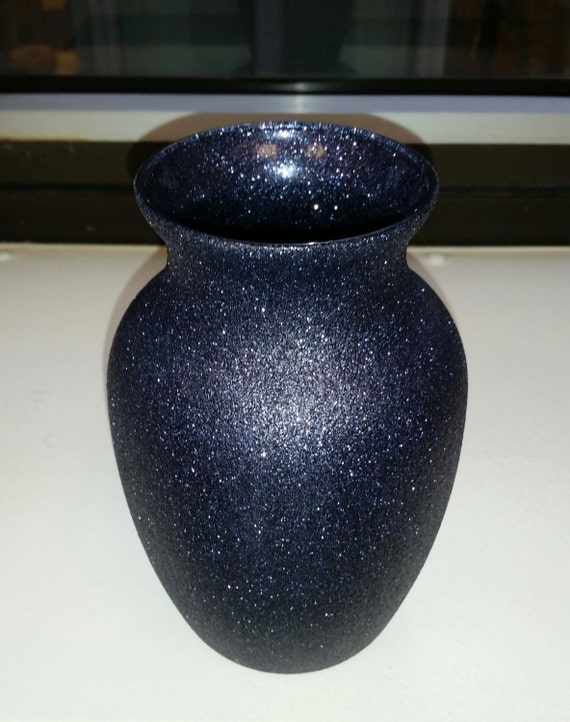Black Onyx sparkly vase by JulieannesGarden on Etsy