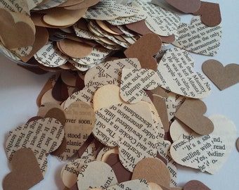 500 Rustic heart confetti, Paper heart confetti, Heart punches, Heart confetti, Rustic wedding confetti, Wedding confetti