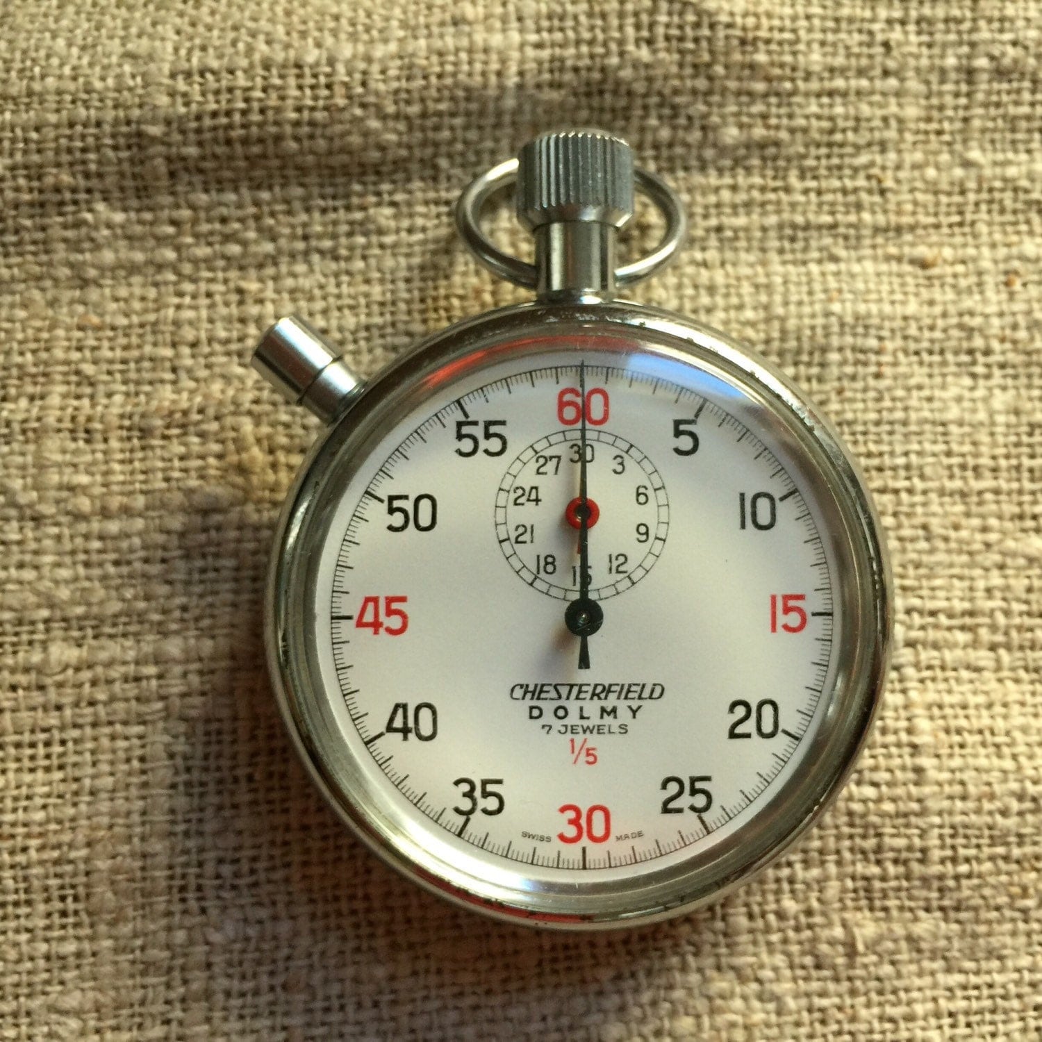 Vintage 1960s Wind Up Stopwatch Chesterfield DOLMY Stop