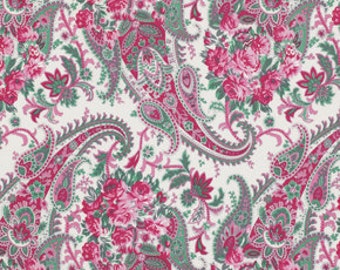 1/2 yd SALE Billet Doux Flora Paisley by Verna Mosquera for Free Spirit PWVM094 Cream
