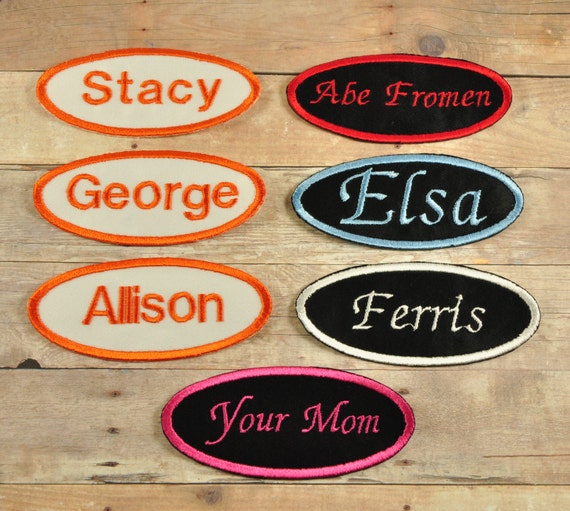 PatchCustom Name Patches3.5 X 1.5 Oval by TuesdayBlueberries