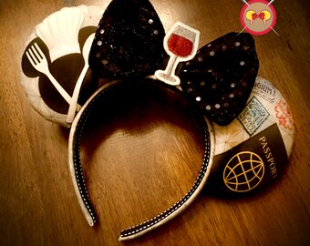 Food and Wine Festival Mickey Ears with Wine Glass Feltie