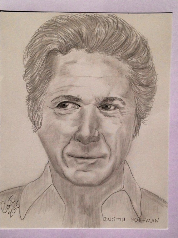 Dustin Hoffman Drawing Unframed by OilPortraitsByCat on Etsy