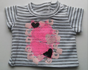 18 INCH DOLL CLOTHES, striped graphic T-shirt fits American Girl Doll